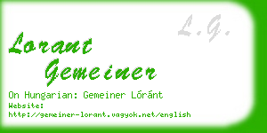 lorant gemeiner business card